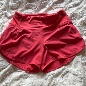 Lululemon Athletica Red Athletic Shorts Lightweight Scalloped Hem